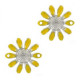 Colgante metálicos 2 ojos flor de margarita 20mm - Amarillo-plateado